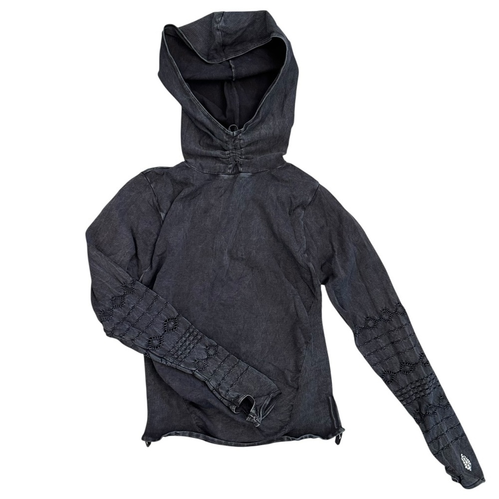 Free People Movement Seamless Good Karma Hoodie Black M/L - Picture 3 of 10